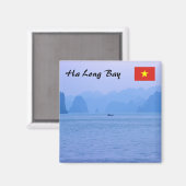 Kleines Fischerboot in Ha Long Bay - Vietnam, Asie Magnet (Vorderseite/Rückseite)