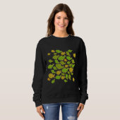 Kleines Fischmuster grün und rosa Sweatshirt (Vorne ganz)