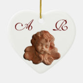 KLEINES FLORENTINANGEL HERZMONOGRAMM KERAMIKORNAMENT (Hinten)