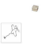 Kleines Flugzeug mit Herz Gummistempel (Stempel)
