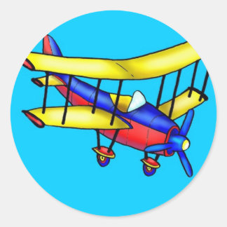 Kleines Flugzeug Runder Aufkleber