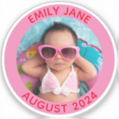 Kleines Foto in Rosa und Rot Aufkleber (Vorderseite)