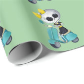 Kleines Fräulein Death auf Roller Geschenkpapier (Rolleneckpunkt)