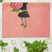 Kleines Fräulein Death mit kleinem Kuchen Geschirrtuch (Gefaltet)