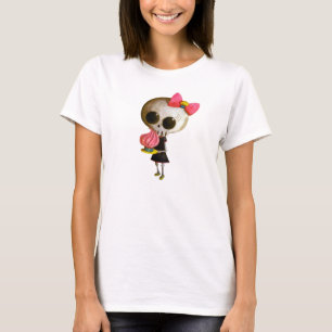 Kleines Fräulein Death mit kleinem Kuchen T-Shirt