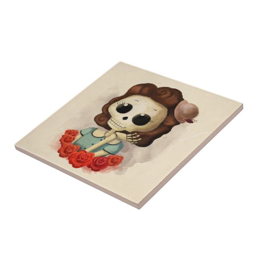 Kleines Fräulein Death und Rosen Fliese (Seite)