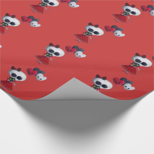 Kleines Fräulein Death Valentine Girl Geschenkpapier (Ecke)