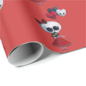 Kleines Fräulein Death Valentine Girl Geschenkpapier (Rolleneckpunkt)