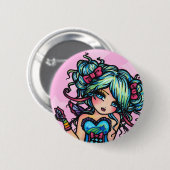 Kleines Fräulein Deelish Fairy Unicorn Button (Vorne & Hinten)