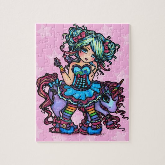 Kleines Fräulein Deelish Fairy Unicorn Fantasy Puzzle (Vertikal)