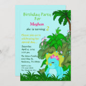 Kleines Fräulein Dino Birthday Invitation Einladung (Vorne/Hinten)