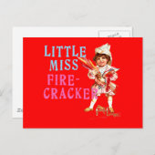 Kleines Fräulein Firecracker Vintage Americana Postkarte (Vorne/Hinten)