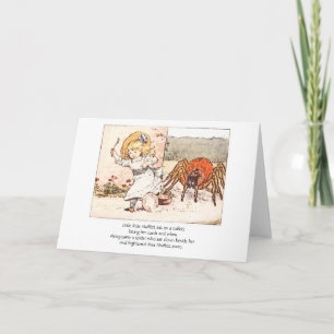 Kleines Fräulein Muffett u. Spinne, Gruß-Karte Karte