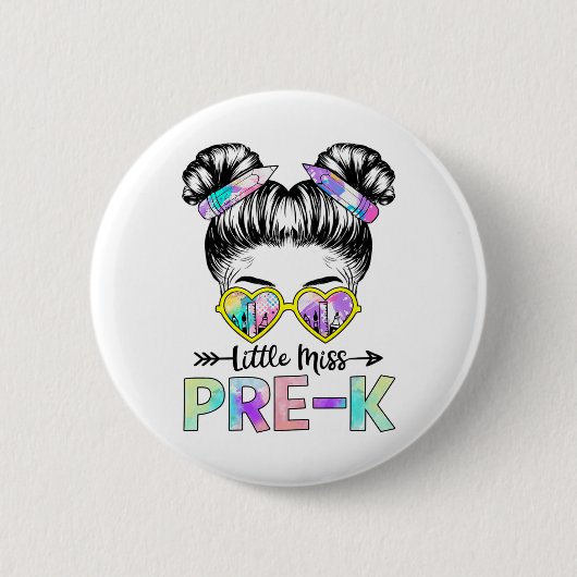 Kleines Fräulein Pre-K-Mädchen Ck Zur Schule Shirt Button (Vorderseite)