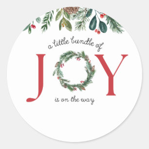 Kleines Freudenbündel Babyduschkleber Runder Aufkleber