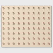 Kleines Fuchs-Liebesballon-Muster Geschenkpapier (Flach)