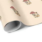 Kleines Fuchs-Liebesballon-Muster Geschenkpapier (Rolleneckpunkt)