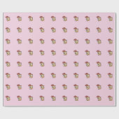 Kleines Fuchs-Liebesballon-Muster-Wrap-Papier Geschenkpapier (Flach)