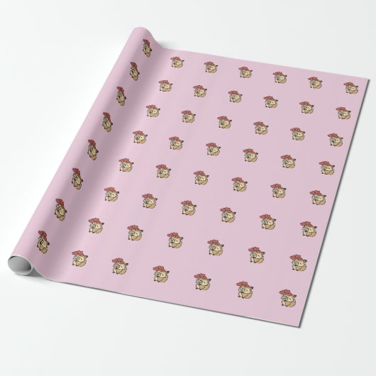 Kleines Fuchs-Liebesballon-Muster-Wrap-Papier Geschenkpapier (Ungerollt)