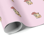 Kleines Fuchs-Liebesballon-Muster-Wrap-Papier Geschenkpapier (Rolleneckpunkt)