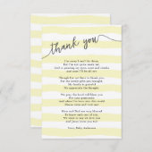 Kleines Gelb stripes neutrales Baby Dankeskarte (Vorne/Hinten)
