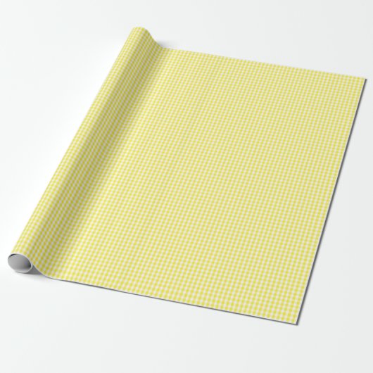 Kleines gelbes und weißes Gingham-Packpapier Geschenkpapier (Ungerollt)