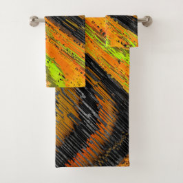 Kleines gelbliches Mosaik und deformiert Badhandtuch Set