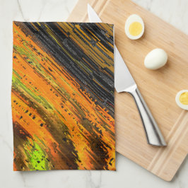 Kleines gelbliches Mosaik und deformiert Geschirrtuch