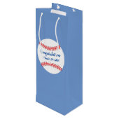 Kleines Gepäck Baseball Baby Dusche Mittleres Gesc Geschenktüte Für Weinflaschen (Rückseite Schrägansicht)