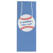 Kleines Gepäck Baseball Baby Dusche Mittleres Gesc Geschenktüte Für Weinflaschen (Vorderseite)