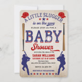 Kleines Gepäck, Vintag, Baseball-Baby-Dusche Einladung (Vorderseite)