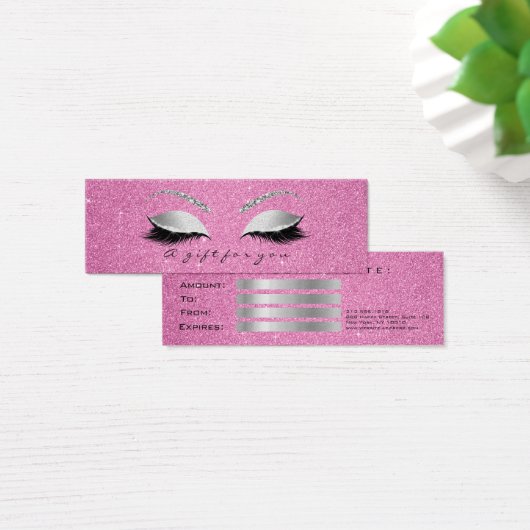 Kleines Geschenkgutschein Graue rosa Lashes Makeup (Schreibtisch)