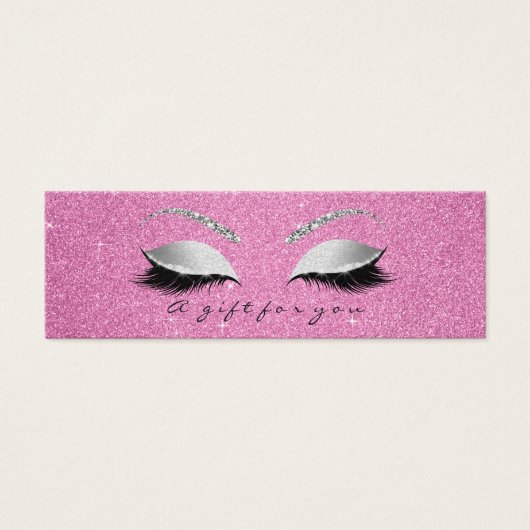 Kleines Geschenkgutschein Graue rosa Lashes Makeup (Vorderseite)