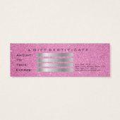 Kleines Geschenkgutschein Graue rosa Lashes Makeup (Rückseite)