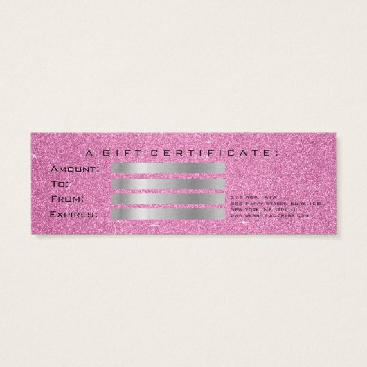 Kleines Geschenkgutschein Graue rosa Lashes Makeup (Rückseite)