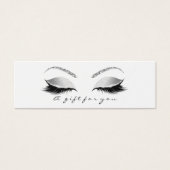 Kleines Geschenkzertifikat Grau weiße Lashes Makeu (Vorderseite)