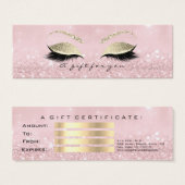 Kleines Geschenkzertifikat Rosa Glitzer Lash Makeu (Vorne & Hinten)