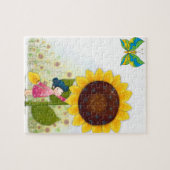 Kleines Girl Big Sunflower Puzzle (Horizontal)