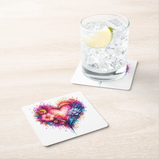 Kleines Glas Schütze Liebe Design Rechteckiger Pappuntersetzer (Vor Ort)