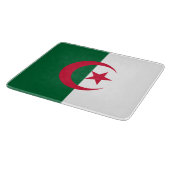 Kleines Glasschneidbrett mit algerischer Flagge Schneidebrett (Ecke)