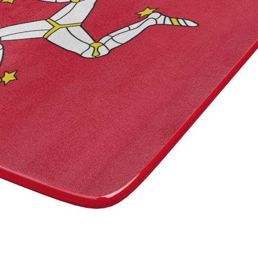 Kleines Glasschneidbrett mit der Flagge von Isle M Schneidebrett (Ecke)