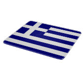 Kleines Glasschneidbrett mit griechischer Flagge Schneidebrett (Ecke)