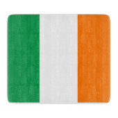 Kleines Glasschneidbrett mit irischer Flagge Schneidebrett (Vorderseite)