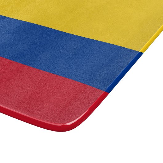 Kleines Glasschneidbrett mit kolumbianischer Flagg Schneidebrett (Ecke)