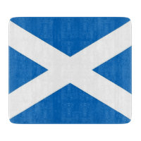Kleines Glasschneidbrett mit schottischer Flagge