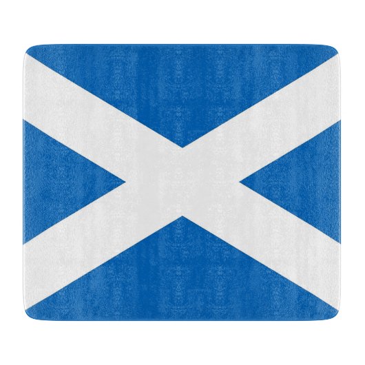 Kleines Glasschneidbrett mit schottischer Flagge Schneidebrett (Vorderseite)