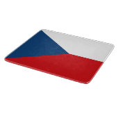 Kleines Glasschneidbrett mit tschechischer Flagge Schneidebrett (Ecke)