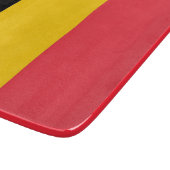 Kleines Glasspanbrett mit belgischer Flagge Schneidebrett (Ecke)