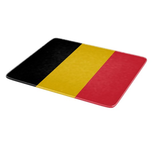 Kleines Glasspanbrett mit belgischer Flagge Schneidebrett (Ecke)