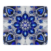 Kleines Glasspanbrett mit blauen, weißen Farben Schneidebrett (Vorderseite)